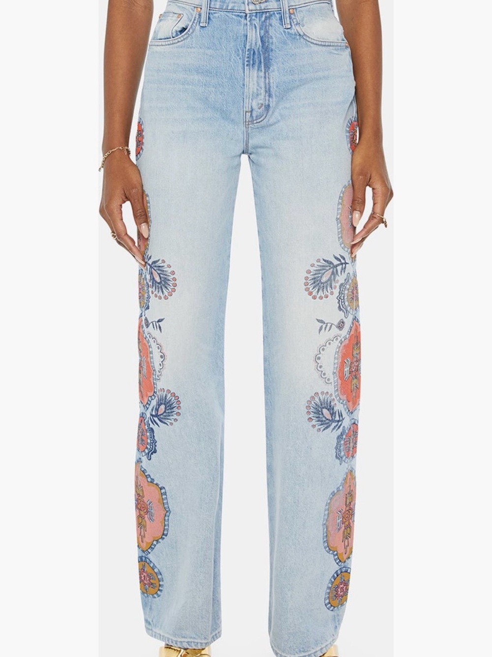 Mother Women's Blue The Maven Sneak Jeans Size 28 Superior NWT